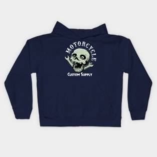 Motorcycle Skull Wrench Kids Hoodie